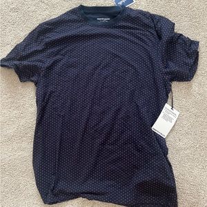 Men’s Blue T-Shirt with Pink Polka Dots